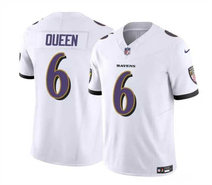 Men & Women & Youth Baltimore Ravens #6 Patrick Queen White 2023 F.U.S.E. Vapor Limited Stitched Jersey